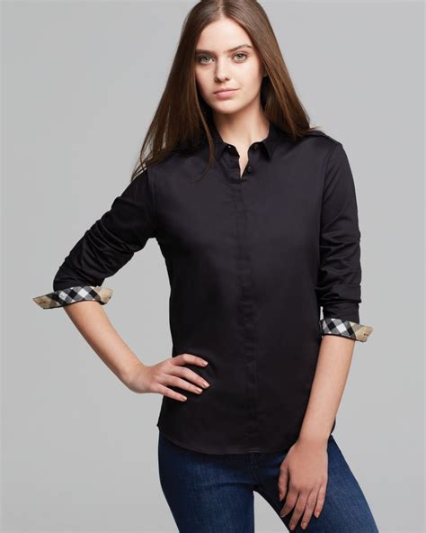 burberry women's button down shirts.